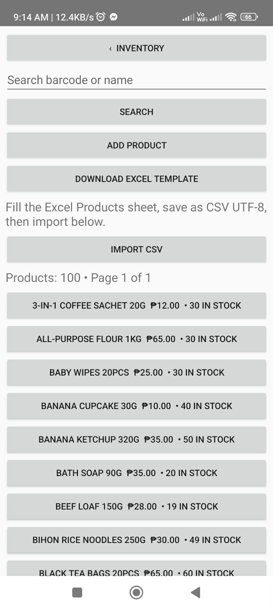 Inventory sa Z You POS